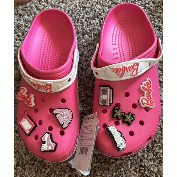 CROCS Shoes - NWT Crocs Barbie Classic Clog Limited Edition W/Jibbetz Charms Men 9 Women 11